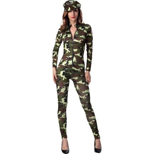 2021 Women Sexy Army Military Air Force Pilot Flight Camouflage