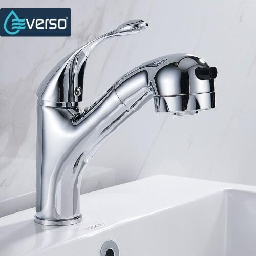 360 Degree Swivel Kitchen Faucet Adjustable Pull Out Sink Mixer Tap Bathroom Sink Faucet Brass Single Handle Water Saving Faucet