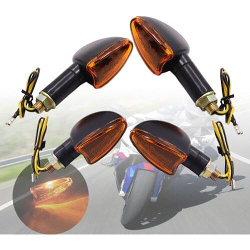 4pcs 12V MotorcycleTurn Signal amber light Swivel Indicator light Locomotive turning corner lights For Bikes Quads and ATV