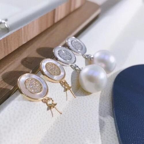 925 Sterling Silver Earrings Findings Settings Base Mountings Parts Mounts for Coral Pearls Agate Crystal Stones Beads