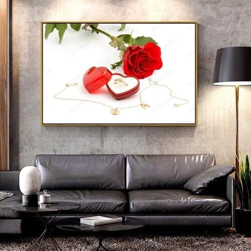Artcozy Oil Canvas Painting -love_rose For Home Decoration Wall Art