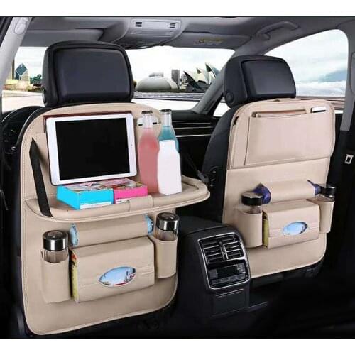 Car Multi-pocket Seat Hanging Organizer Bag Faux Leather Folding Holder Shelf Larger Protection Storage Great Travel Accessory