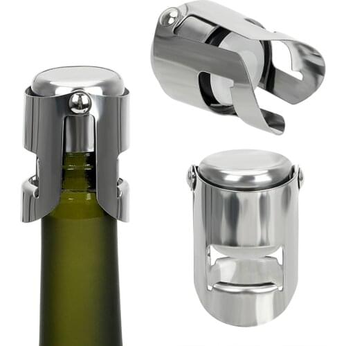 5pcs Bar Tools Champagne Stopper Sealing Bottle Cap Wine Beer Bottle Cork Plug Wine Bottle Stopper Sparkling Stainless Steel bar