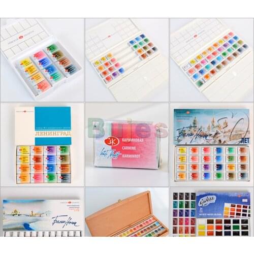 WHITE NIGHTS Extra fine watercolor paints, in Plastic Case by Saint Petersburg Russia,12/24/36 colors,Art supplies