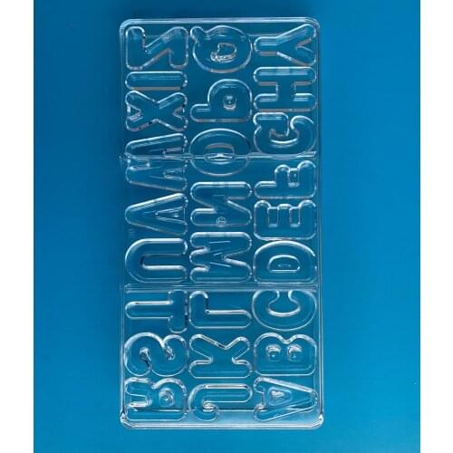 Free Shipping Polycarbonate Uppercase Letter Shape Chocolate Mould DIY Baking Mold