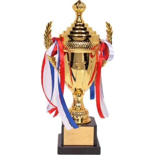 Large Trophy Cup Multi-color Bows Inspiring Trophy Cup for Sports Meeting Competitions