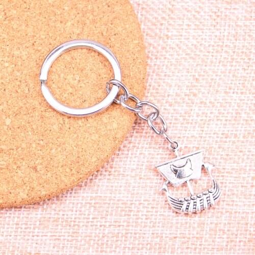 20pcs viking ship boat Keychain 26*21mm Pendants Car Key Chain Ring Holder Keyring Souvenir Jewelry Gift