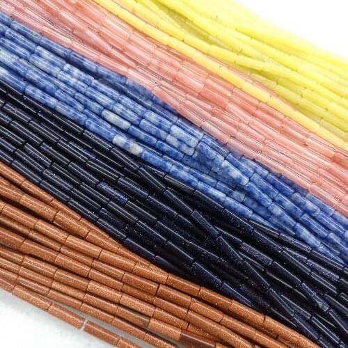 4x13mm Cylindrical shape Turquoises Beads Flat Natural Stone Loose Beads For Jewelry Making DIY Bracelet Wholesale