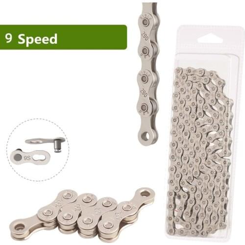 TOOPRE Mountain Bike Chain Single Speed 6/7/8/9/10/11S Silver Electroplating Chains 114/116 Links Iamok Bicycle Parts