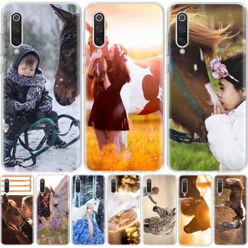 Horse Forest Snow Scene Little White Horse Phone Case For Xiaomi Mi 11 9 8 A3 A2 A1 CC9 E 9T 10T Note 10 Lite F2 Pro F3 X3 6X 5X