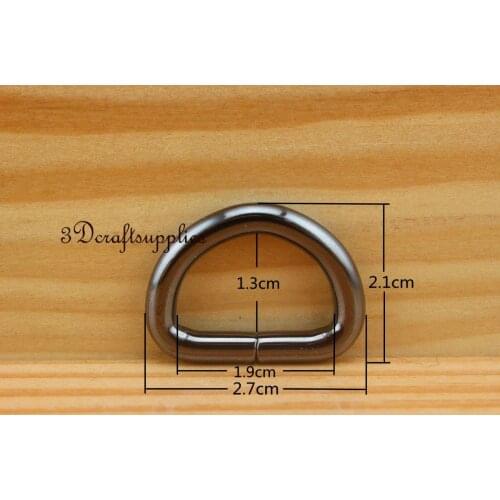 D ring d-rings purse ring Webbing Strapping metal gunmetal 3/4 inch 14 pcs U179