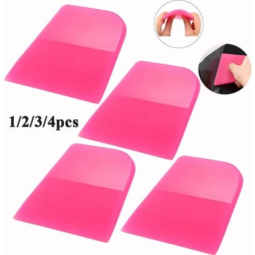FOSHIO 1/2/3/4pcs Car PPF Protective Film Install Soft Scraper Carbon Fiber Vinyl Wrapping Squeegee Window Tinting Accessories