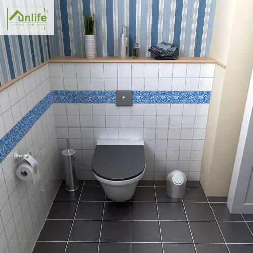 Funlife® Blue Mosaic Wall Stickers Self-Adhesive DIY Kitchen Bathroom Decor Wall Border Peel & Stick Waterproof Tile Stickers