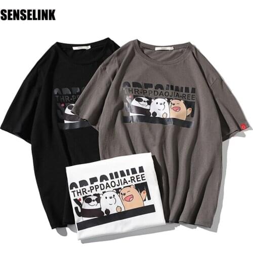 Men T-shirt Causal Funny Anime Print Oversized Hip-Hop 100% Cotton Spring Summer Fashion Loose Streetwear Tees Men T-shirt