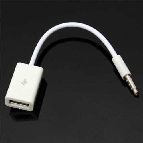 1 Pcs Cars SUV Accessories MP3 3.5mm Male AUX Audio Plug Jack To USB 2.0 Female Converter Cable Cord