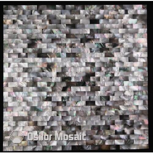 Brick pattern 100% blacklip sea shell natural black color mother of pearl mosaic tile for interior house decoration wall tiles