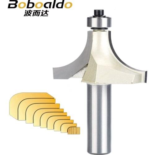 1pcs Round Over Router Bits for wood Woodworking Tool 2 flute endmill with bearing milling cutter Corner Round Over Bit