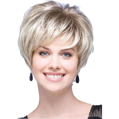 Short Wavy Wig with Bangs Synthetic Wigs for Women Natural Brown Mixed Black Hair Bob Wig Daily Heat Resistant Fiber