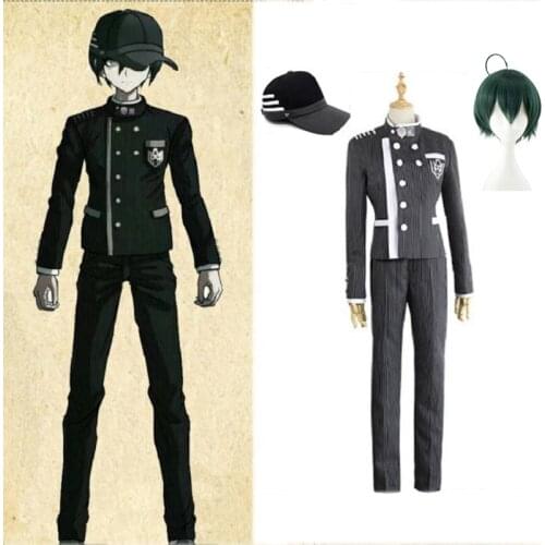 Custom Made New Danganronpa V3 Cosplay Saihara Shuichi Cosplay Costume Anime Game School Uniform Suit Outfit Coat + Pants + Hat