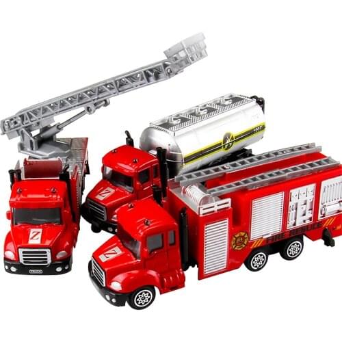 1PCS Mini Toy Vehicle Model Alloy Diecast Engineering Construction Fire Truck Ambulance Transport Car Educational Children Gifts