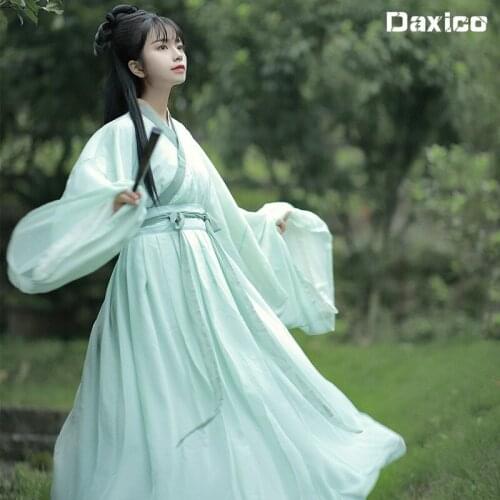 Original Chinese Tradional Hanfu Women Ancient Tang Dynasty Swordsman Stage Cosplay Costume Folk Dance Dress Fairy Outfit