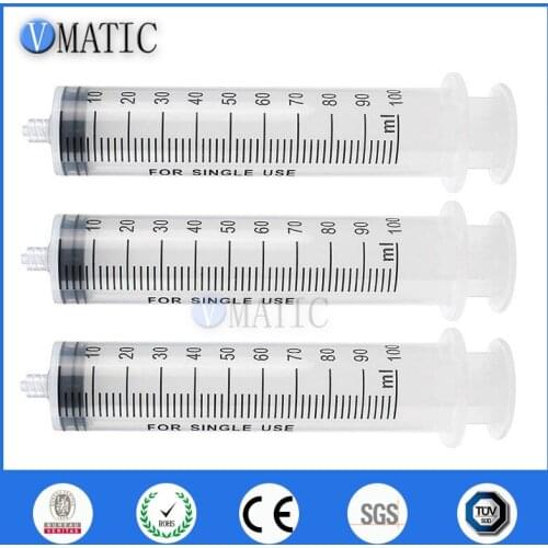 Free Shipping 100cc/ml Manual Glue Dispensing Plastic Dispenser Syringe