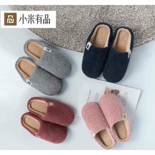 Upper Shu Plush Warm Cotton Slippers Comfortable Half-pack Design No Cover For Feet Thicker Warmth For Men Women