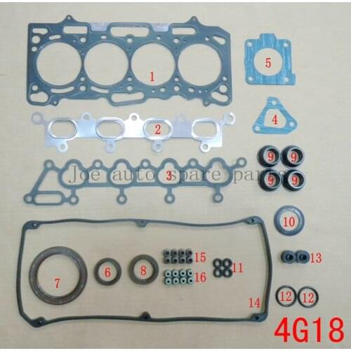 4G18 Engine Full Gasket Set kit for Mitsubishi LANCER LING/kuda/sparce star/colt plus(taiwan) 1.6L 1584CC SE000356