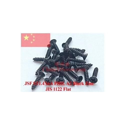 Self Tapping screws ST1.4X6 Flat Head Phil black Zinc A2-70 ROHS 100 pcs