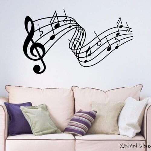 Music Note Wall Decals Living Room Bedroom Hallway Portrait Home Window Decal Removable Home Decoration Art Mural H279