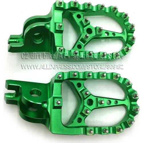 Billet MX Wide Foot Pegs Rests Pedals For KLX KXF KLX450R KXF250 KX250F KXF450 KX450F Motorcycle Motocross Enduro Motard