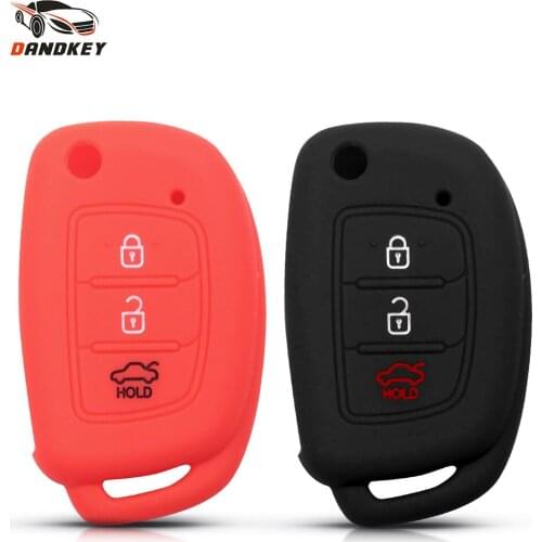 Dandkey Silicone Key Case Fob Cover For Hyundai Tucson Sonata Ix35 Ix25 I20 Creta Santa Fe GLS Elantra Key Shell Car Accessories