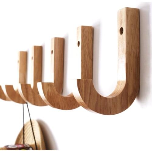 Modern Wood Coat Racks Wall Hanging Hook Hanger Livingroom Kitchen Bedroom Storage Holders Bathroom Accessory hooks J Hook
