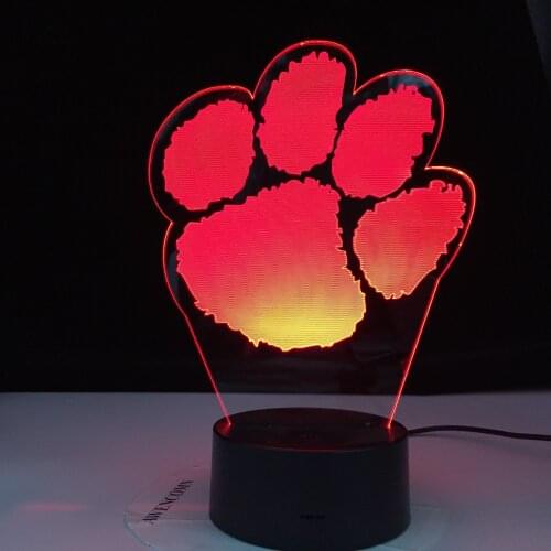 Polar Bear Paw 3D LED Lamp Illusion Touch Night Light Auto For Home Bedroom Sleeping Decoration USB Atmosphere Christmas Gifts