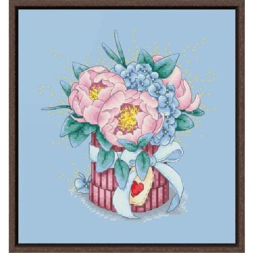 Warmth and Flowers cross stitch kits aida fabric 18ct 14ct 11ct light blue cotton thread embroidery kits DIY Folk Crafts