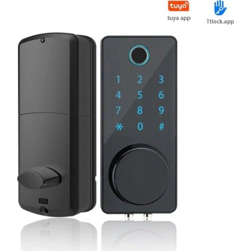 Bluetooth Smart Door Lock Keyless Deadbolt Lock Tuya TTlock App Remotely Handle Free Reversible Auto-Lock For Home Apartment