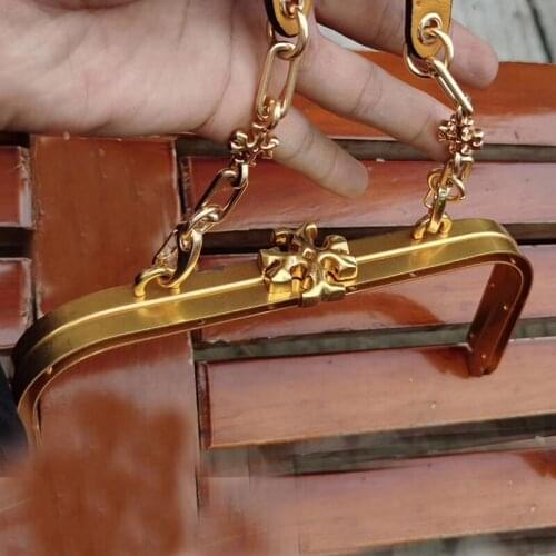 DIY Metal Bag Frame Clasp 20.5cm 8 Inch Purse Frame Craft Clasp Yellow Gold Bag Accessories