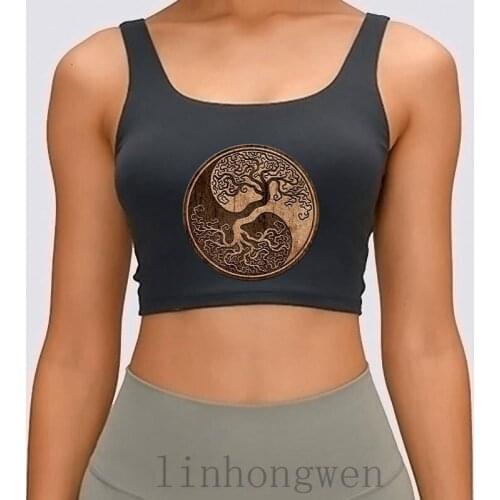 Tree Of Life Yin Yang Vest Fun Design 100% Cotton Novelty Tank Top Summer Sportswear Better Crazy