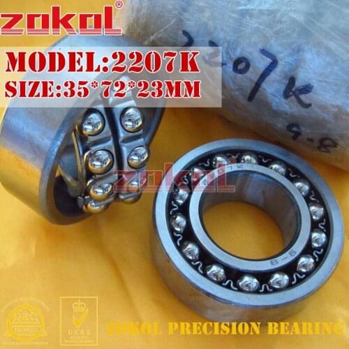 ZOKOL bearing 2207K Tapered bore 111507 Self-aligning ball bearing 35*72*23mm