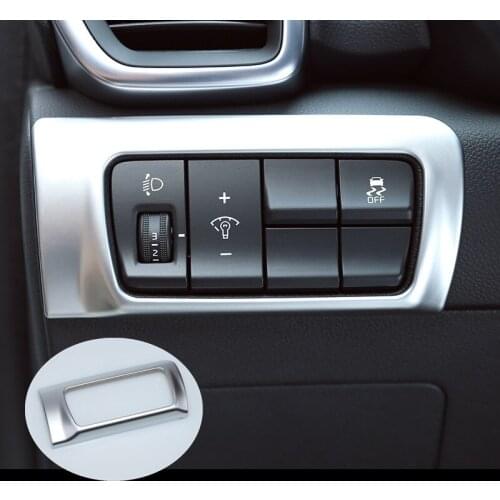 For Kia Sportage Kx5 QL LHD 2016 2017 ABS Chrome Headlight Switch Adjustment Button Circle Protection Trim Sticker 1Piece
