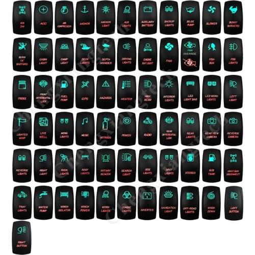 12v 24v Car Boat Up Green & Down Red Led Lights 5 Pins On Off SPST Rocker Switch For Carling Arb 4X4 Narva, Waterproof