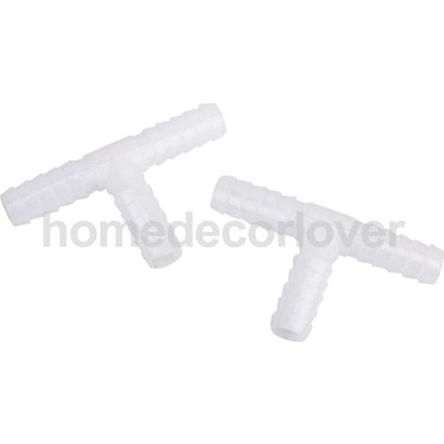 2pcs 10mm Equal Tee Connector Aquarium Water Hose Pipe Tube Joiner DIY Fitting Accessories