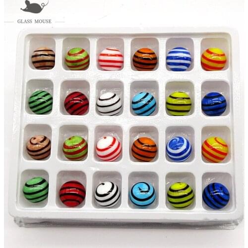 16mm Handmade Glass Marbles Balls Charms Home Decor accessories for Fish Tank Vase Aquarium game Toys for Kids Children 24PCS