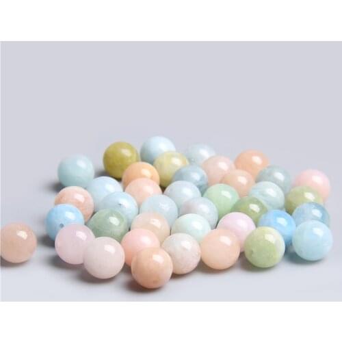 4-10mm Multicolor Morganites Beads Natural Gems Stone Loose Round Beads For Jewelry Making DIY 15" Pink Beryls Chalcedony Bead