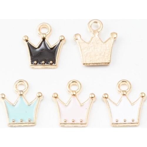 YEPENGFEI 40 PCS Crown Charms Alloy jewelry Pendants for Jewelry Making DIY Handmade Craft Accessories js2183