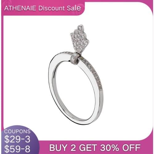 ATHENAIE Authentic 925 Sterling Silver Classic Wish Rings with CZ Ring For Women Wedding Party Gift DIY Europe Girl Jewelry