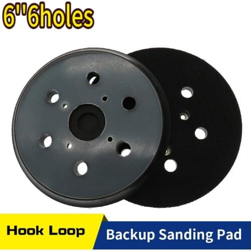 6 Inch Dia 6 Hole Dust-free Hook and Loop Pad - Replacement Backing Plate Sanding pad 150mm for Ridgid R2611 Random Orbit Sander