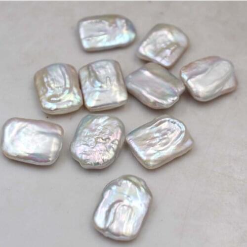 16*21mm/2pcs,Handpicked natural freshwater Rectangle pearl beads,Loose pearls Jewelry accessories for DIY necklace Pendant Rings