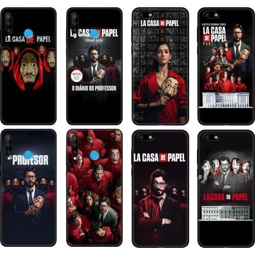 Black tpu Case For Huawei Honor 20 Lite 10 10i 20S 30S 30 Case Honor 7A 5.45 7s 7C 5.7 Case Cover Money Heist House Paper La