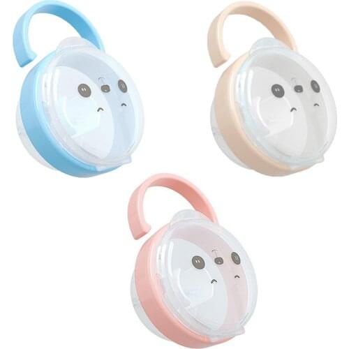 Baby Pacifier Storage Box Cartoon Panda Pattern Pacifiers Nipple Transparent Dust Boxes Portable